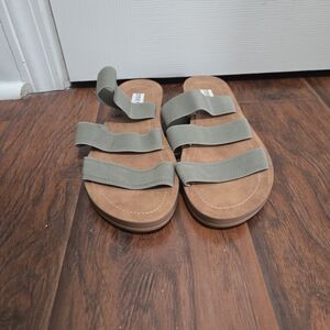 Steve Madden Olive Green Strap Sandals